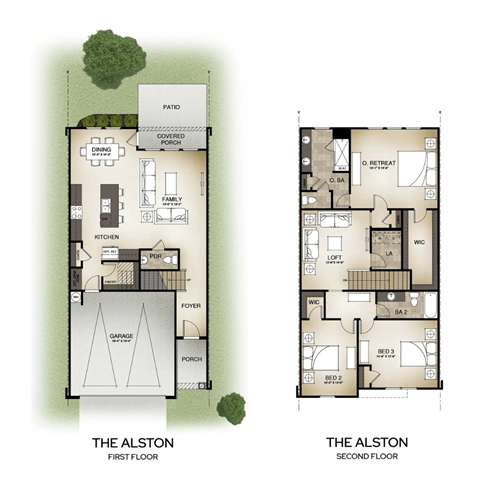 the alston floor plan with 2 bedrooms